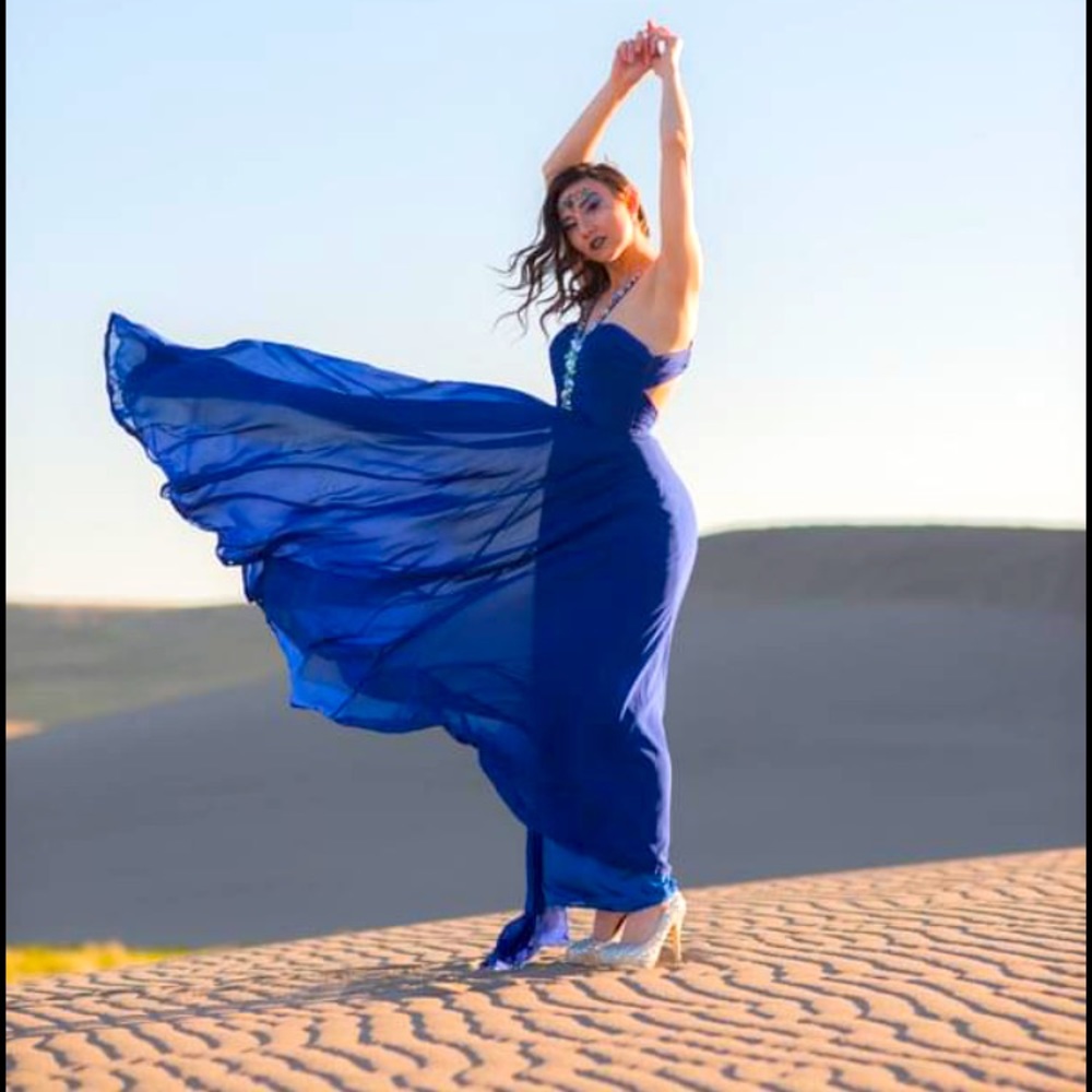 Small royal blue backless homecoming/prom dress